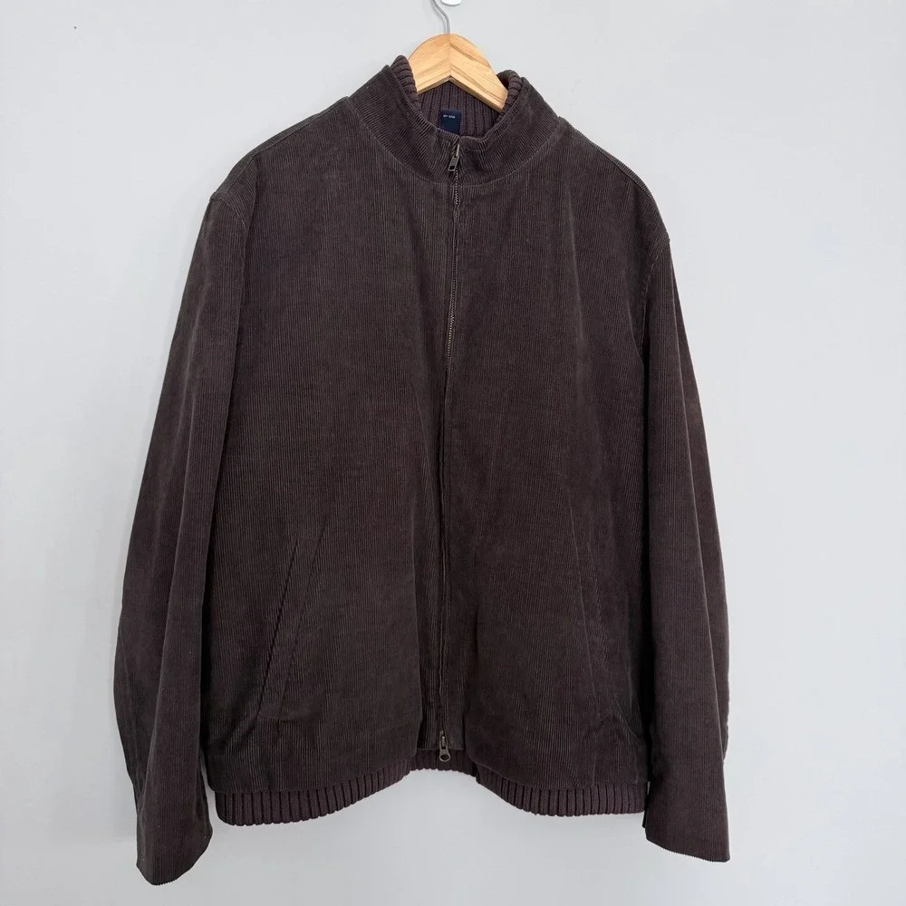 J. Crew Brown Corduroy Bomber Jacket-Coat Lining‎ 100% Cotton SZ L Sleeve Lining